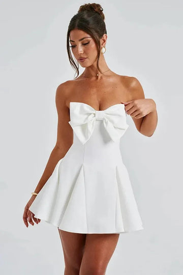 Vestido corto con moño elegante – Ideal para boda civil | Alice