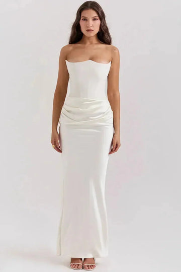 Vestido Largo Satinado Modelo Thaís