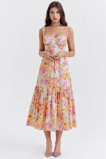 Vestido Midi Floral Magnolia
