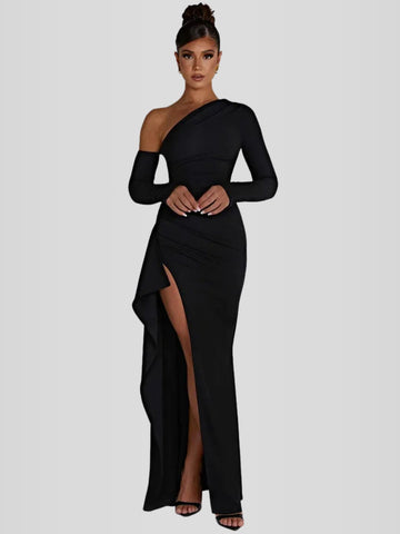 Vestido Largo de Noche con Manga Larga – Modelo Luna