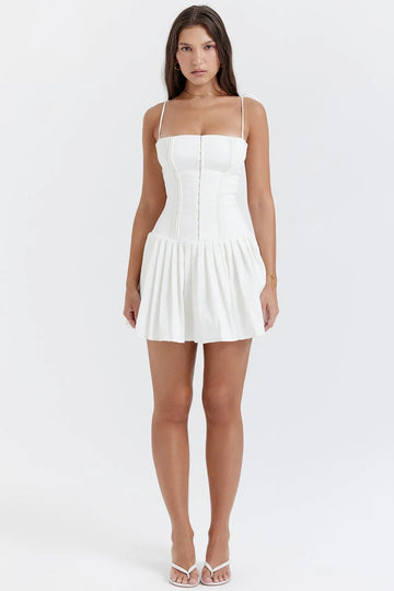 Vestido Corto Blanco Sencillo para Boda Civil – Amélie Fleur