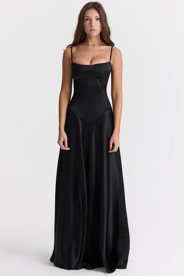Vestido Largo con Espalda de Encaje – Modelo Mavie