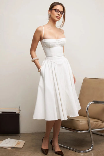 Vestido de Novia Sencillo y Elegante para Boda Civil – Modelo Yang Blanco