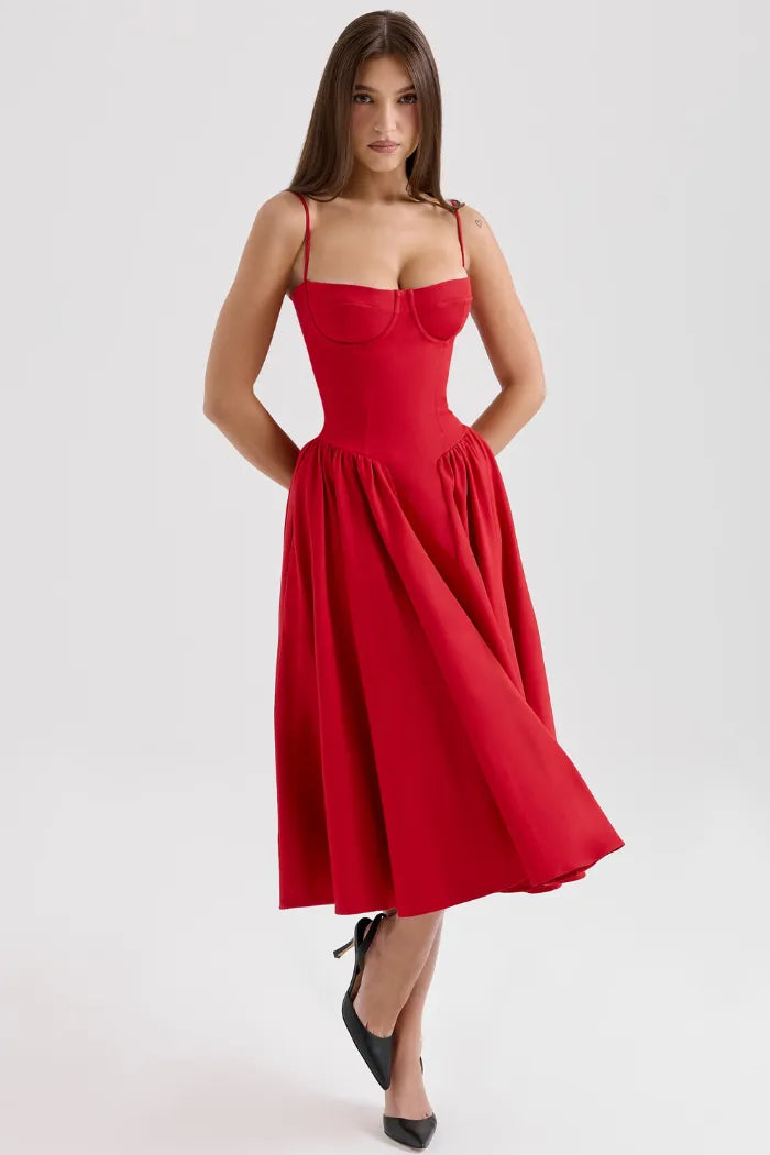 Vestido Midi Slim Moldeador - Modelo Yang