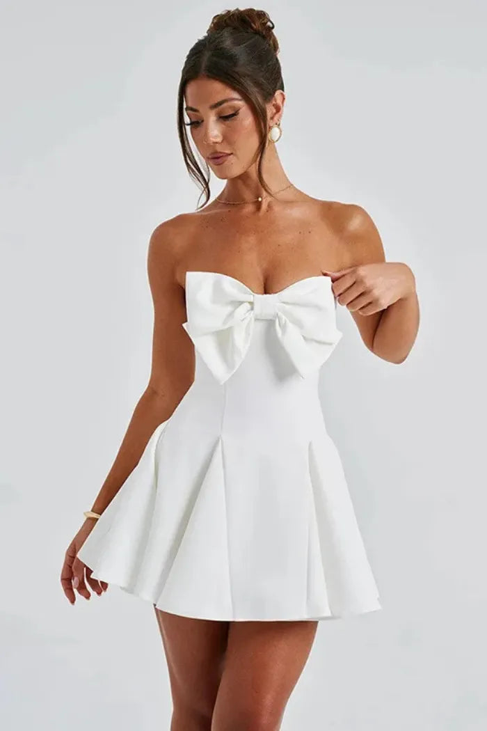 Vestido corto con moño elegante – Ideal para boda civil | Alice