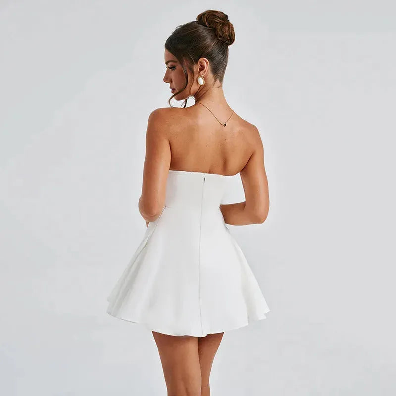 Vestido corto con moño elegante – Ideal para boda civil | Alice