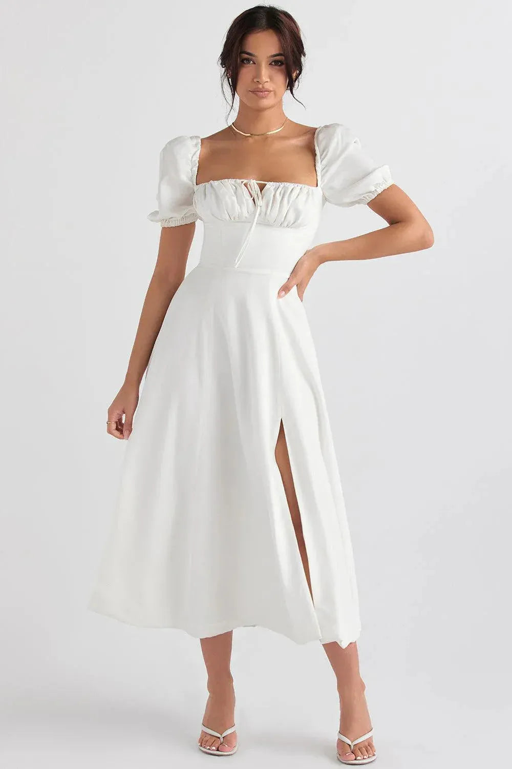 Vestido Midi con Lazo Ajustable - Bella Fiore