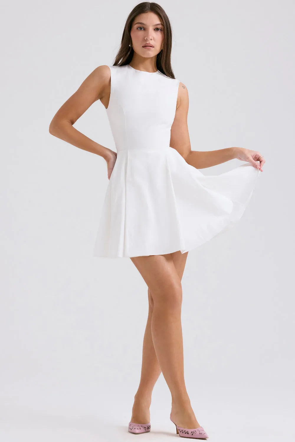 Vestido Blanco Corto de Algodón para Boda Civil – Claretta
