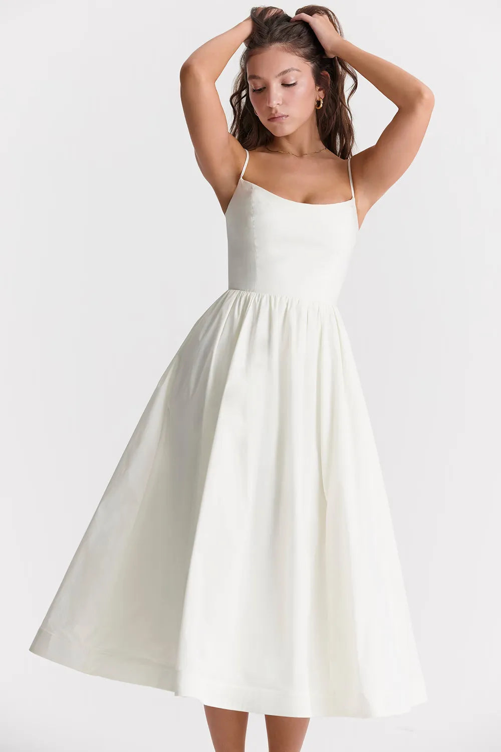 Vestido Femenino Liso Midi Modelo Clearence