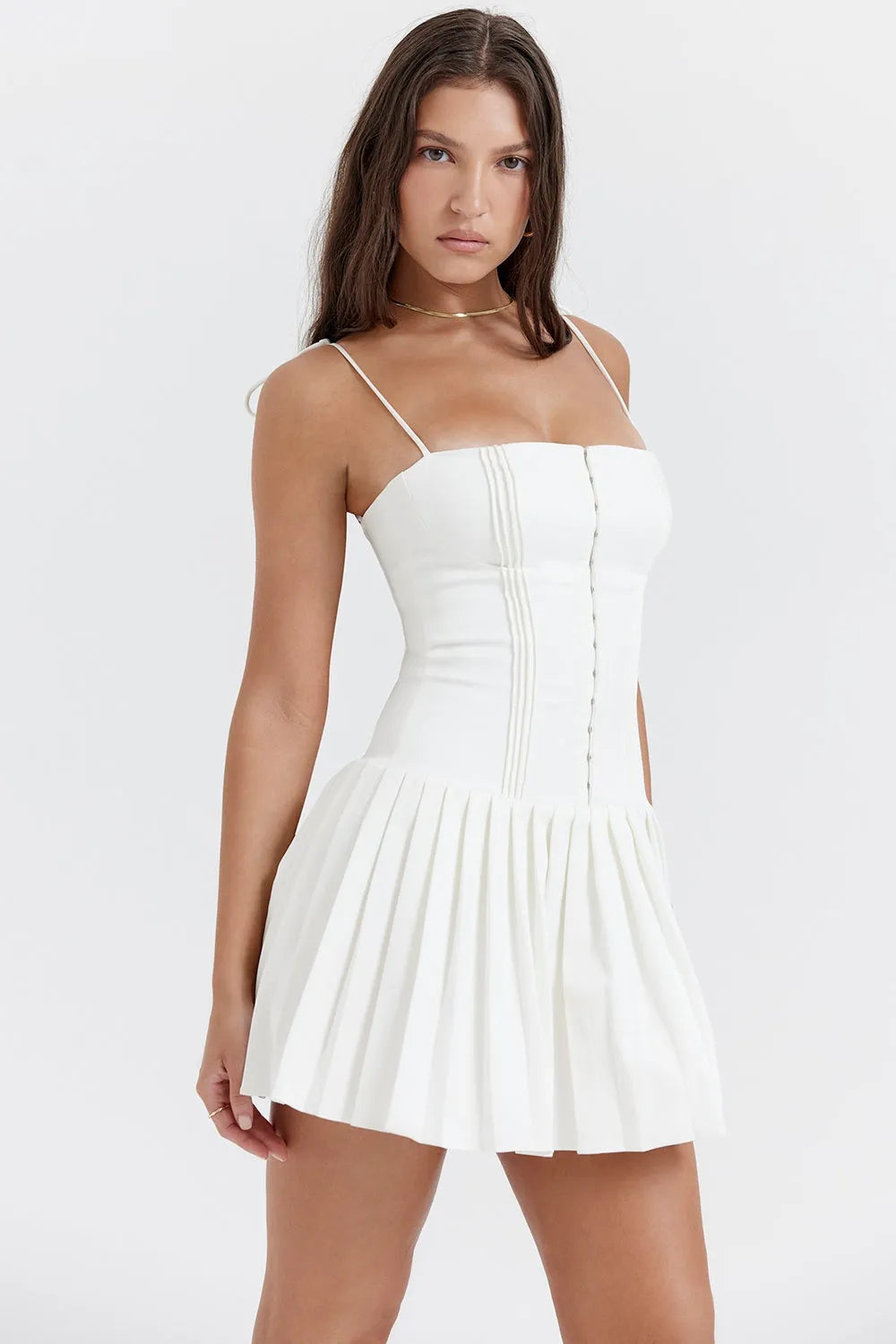 Vestido Corto Blanco Sencillo para Boda Civil – Amélie Fleur