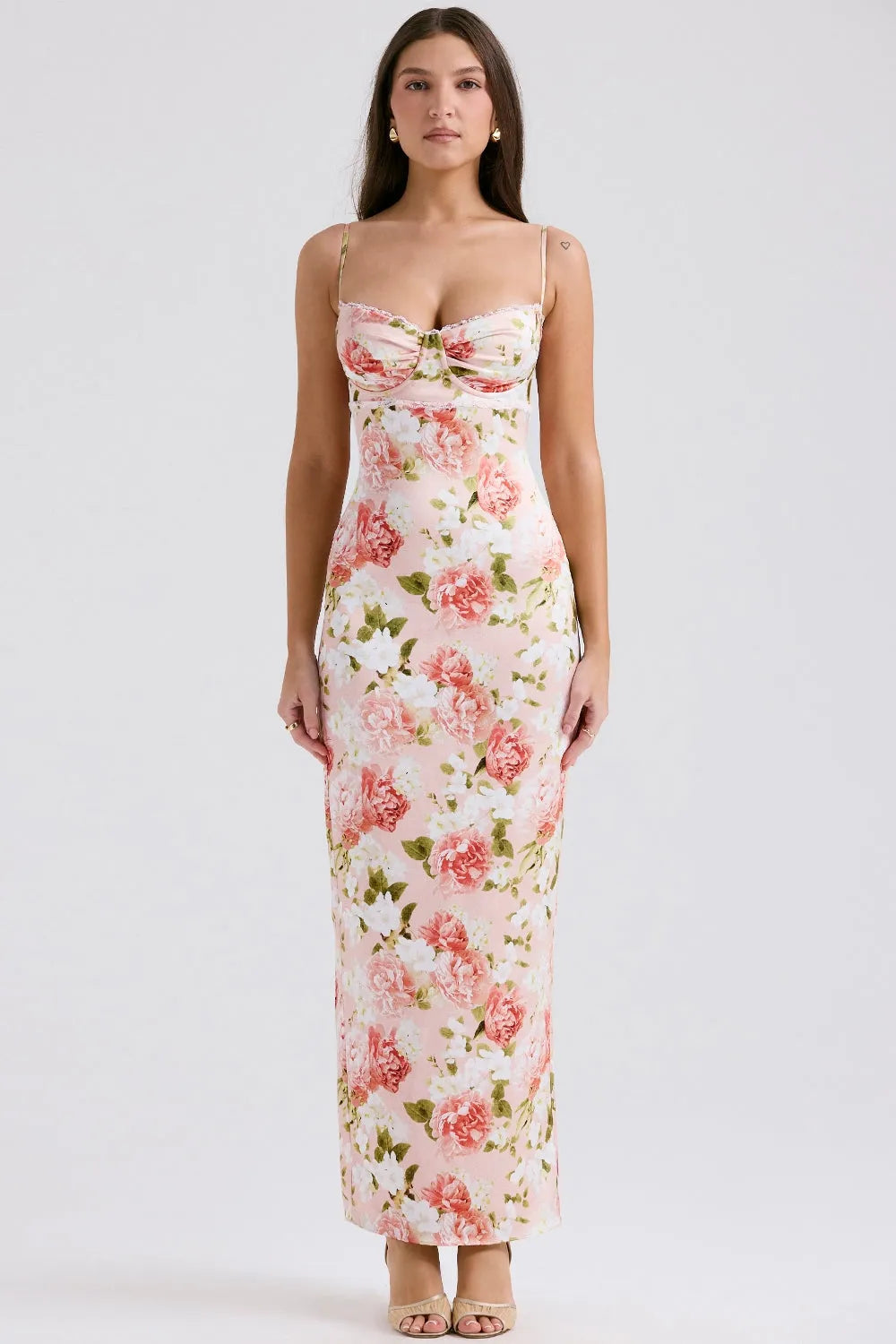 Vestido Largo Floral Elegante para Fiesta – Modelo Dhiana
