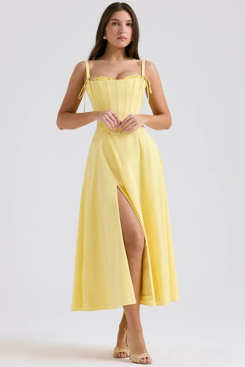 Vestido Midi con Corset - Modelo Lily
